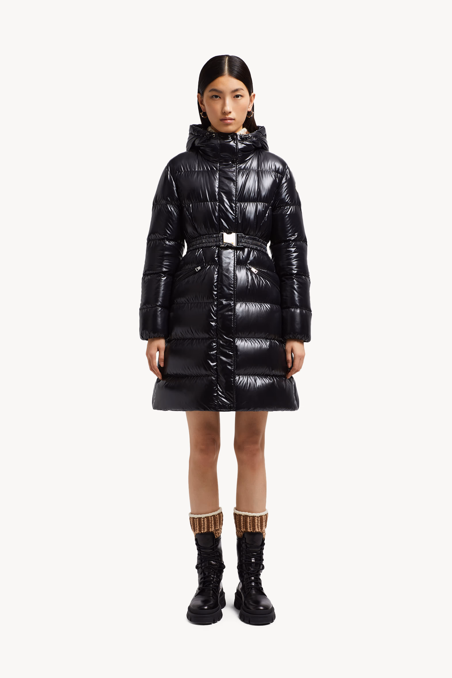 Bellevue Hooded Long Down Jacket Black Moncler 3